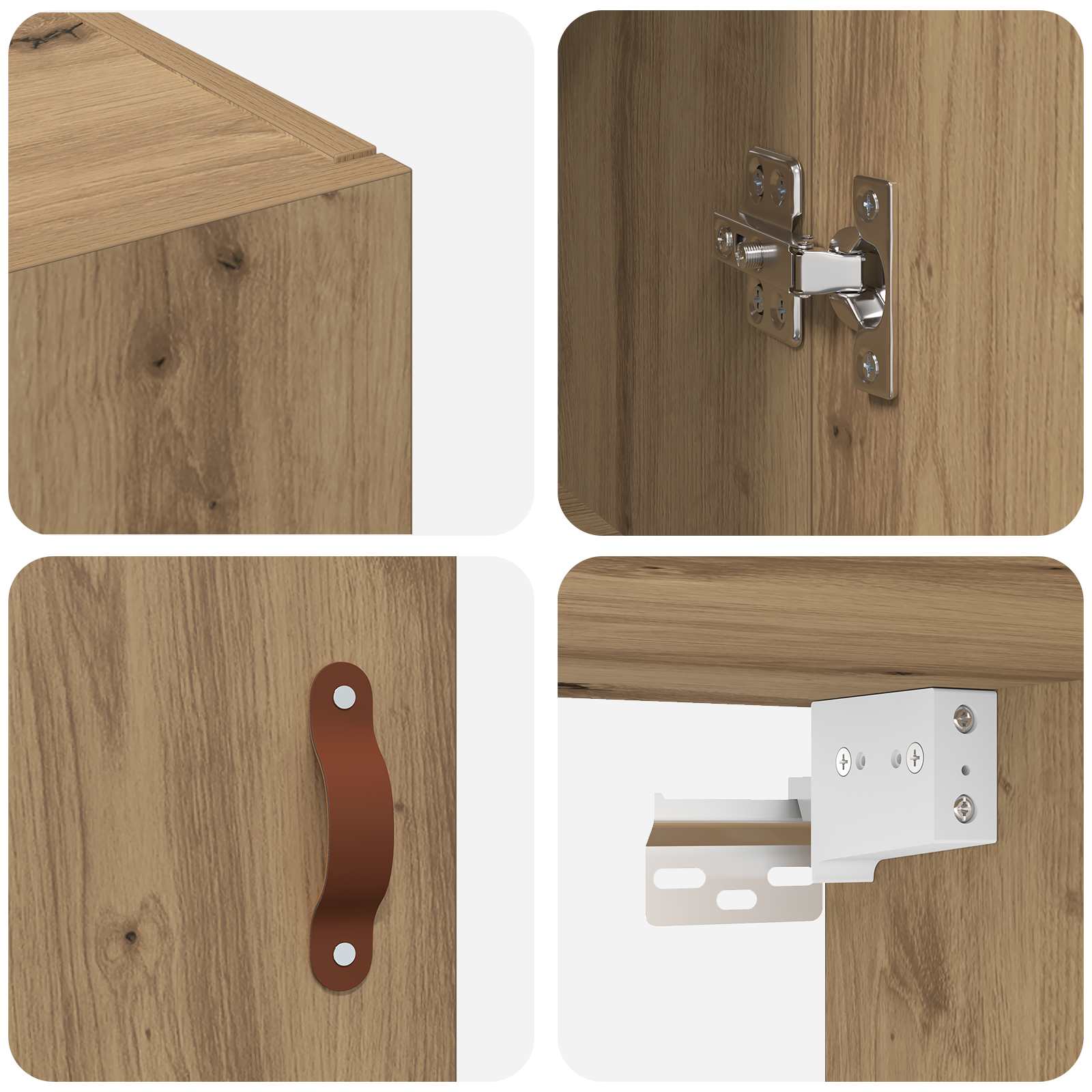 Armario de Pared Roble artesanal 69,5 x 34 x 90 cm