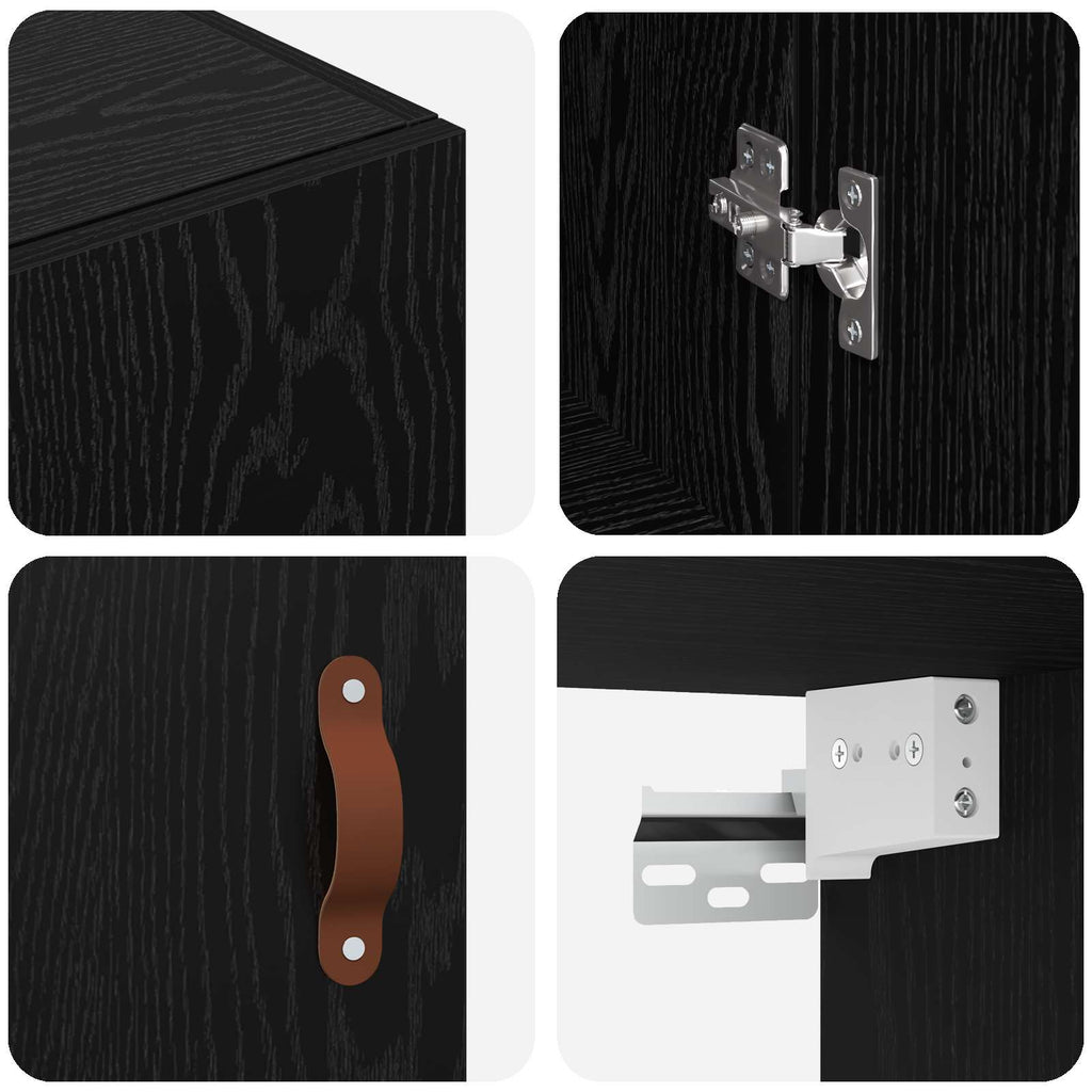 Armario de Pared Roble Negro 69,5 x 34 x 90 cm