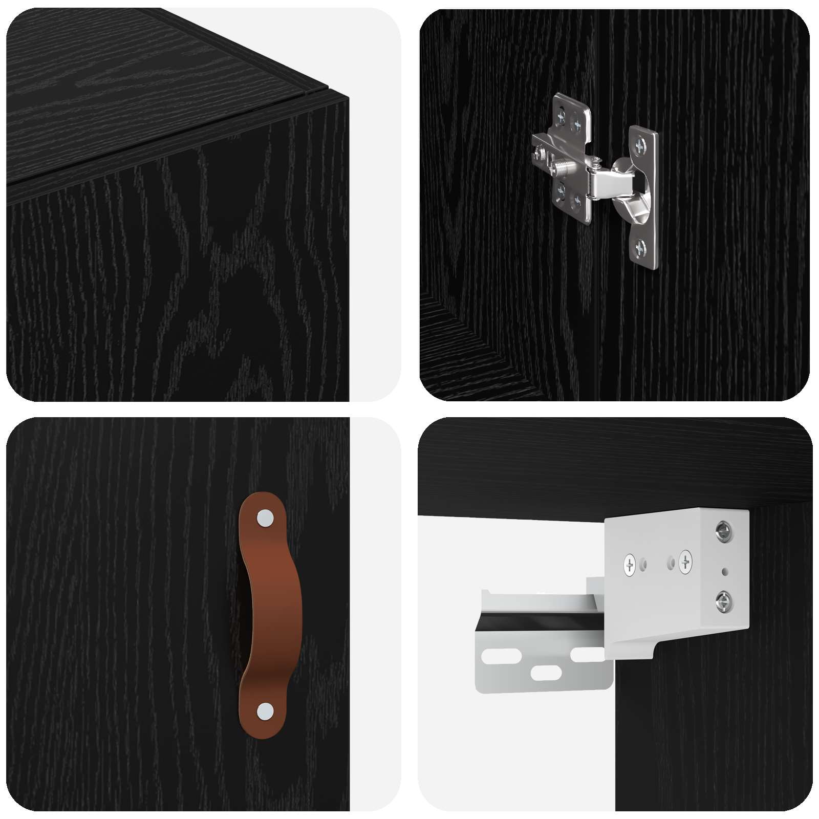 Armario de Pared Roble Negro 69,5 x 34 x 90 cm