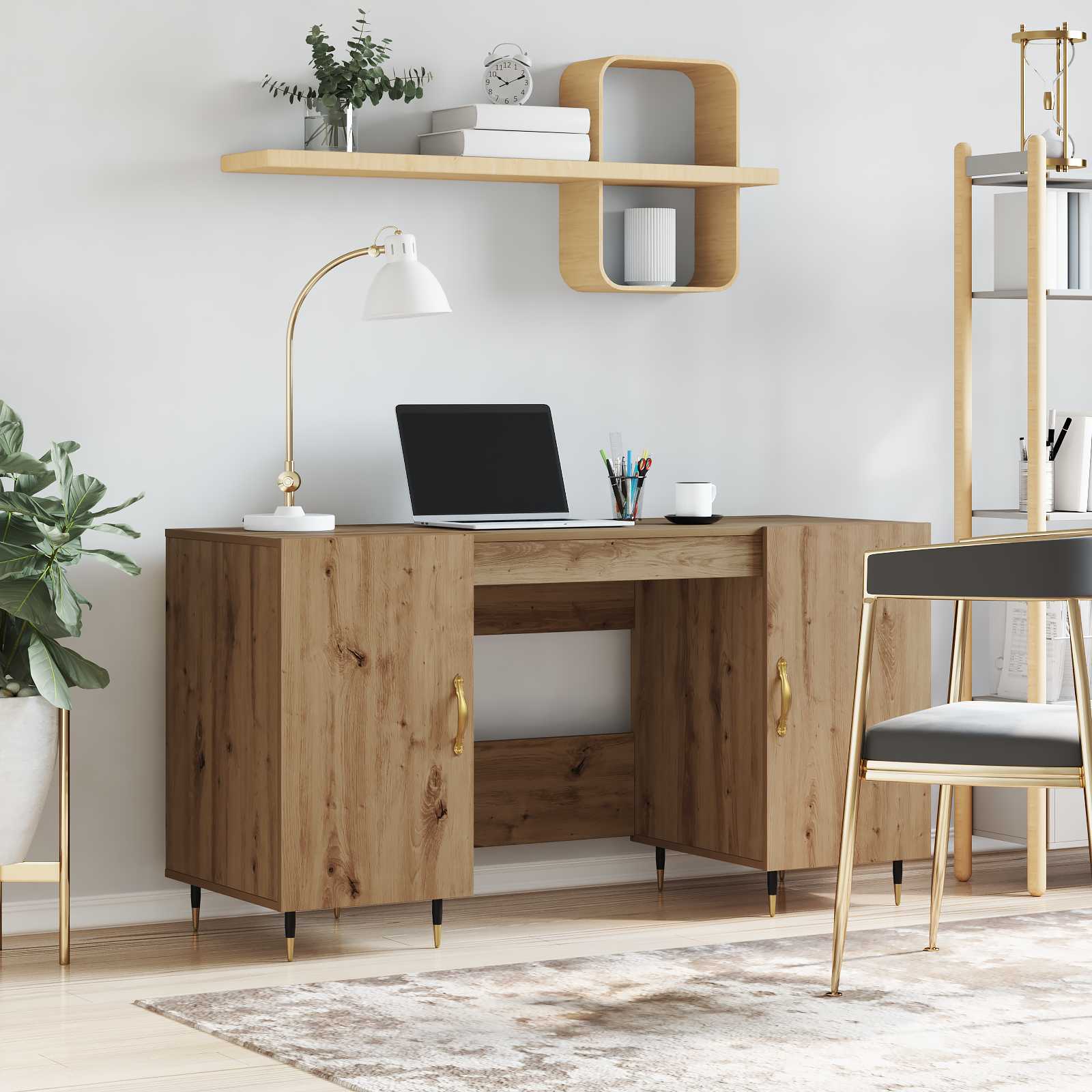 Desk Old Wood 140 x 50 x 75 cm Plywood