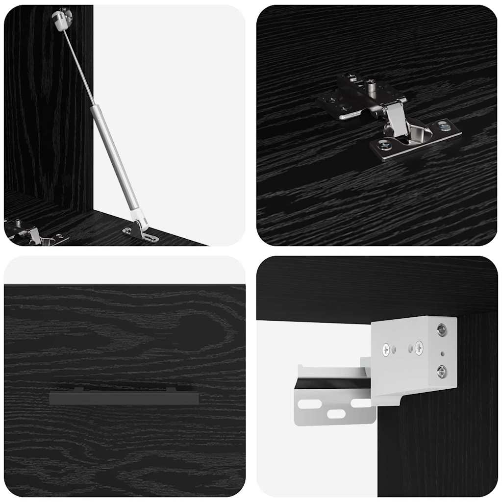 Mueble de pared Roble negro 80 x 36.5 x 35 cm