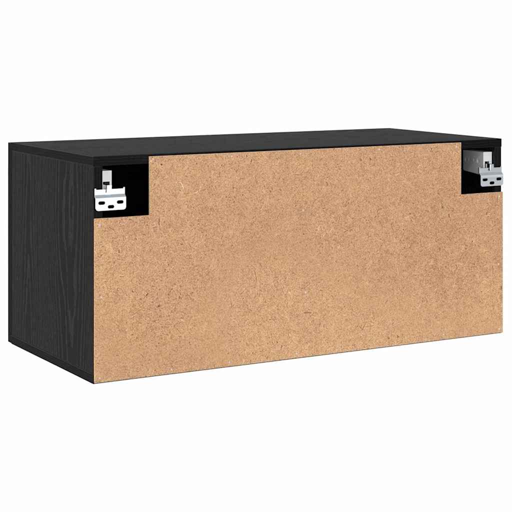 Mueble de pared Roble negro 80 x 36.5 x 35 cm