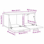Mueble de pared Roble negro 80 x 36.5 x 35 cm