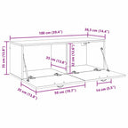 Armario de pared Madera vieja 100 x 36,5 x 35 cm