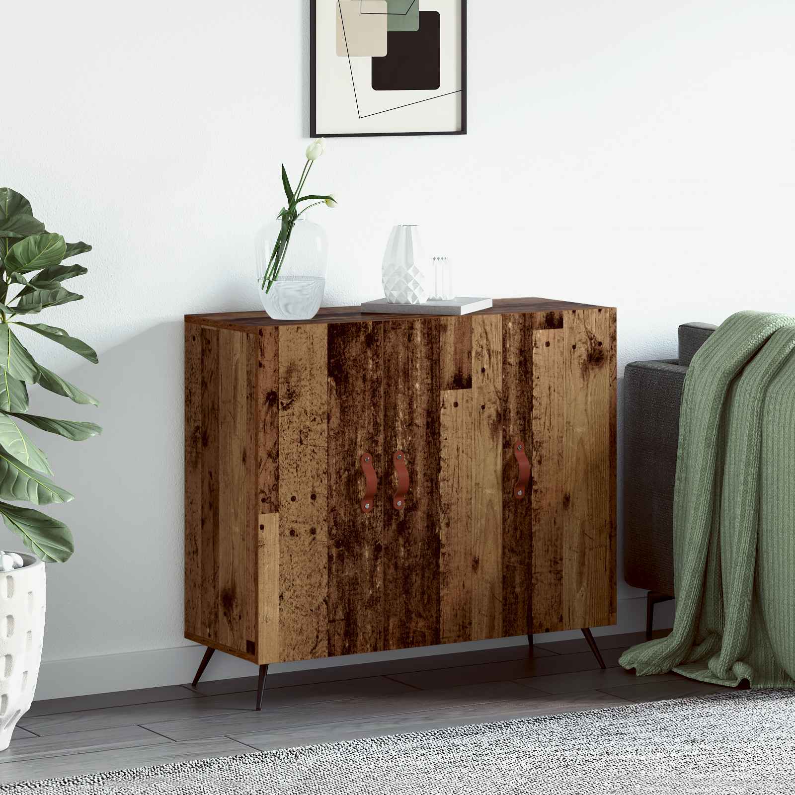 Aparador Madera vieja 89,5 x 34 x 80 cm Madera de ingeniería