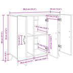 Aparador Madera vieja 89,5 x 34 x 80 cm Madera de ingeniería