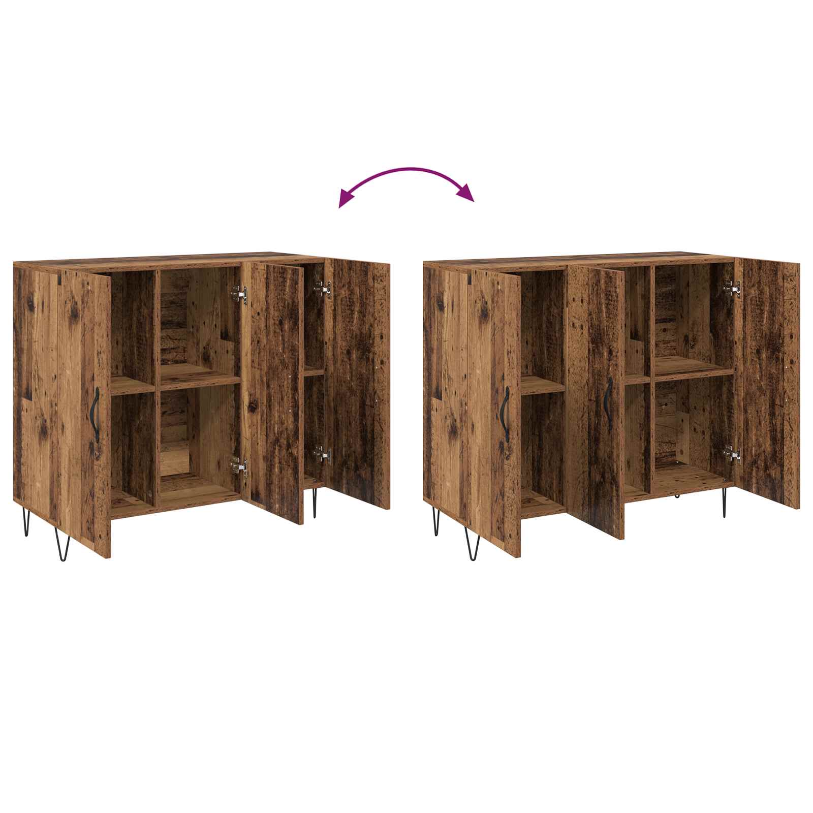 Aparador Madera vieja 90 x 32,5 x 80 cm Madera de ingeniería
