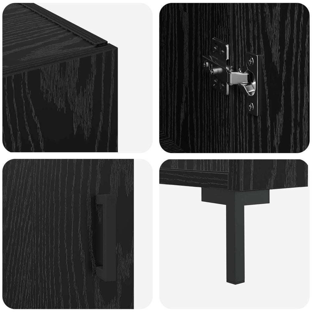 Aparador Roble Negro 90 x 34 x 80 cm Madera de ingeniería