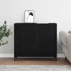 Aparador Roble Negro 90 x 34 x 80 cm Madera de ingeniería