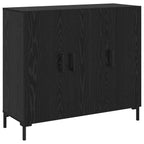 Aparador Roble Negro 90 x 34 x 80 cm Madera de ingeniería