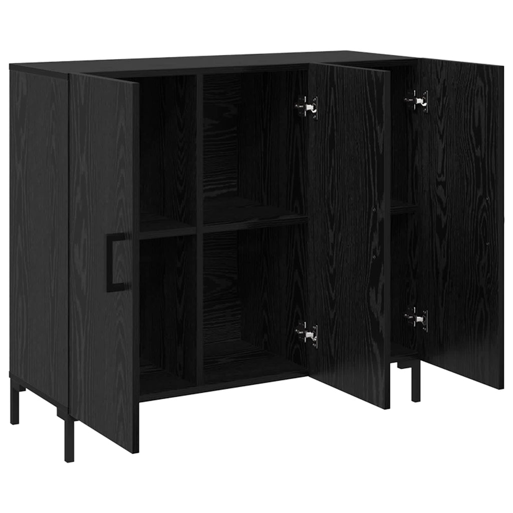 Aparador Roble Negro 90 x 34 x 80 cm Madera de ingeniería