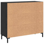 Aparador Roble Negro 90 x 34 x 80 cm Madera de ingeniería