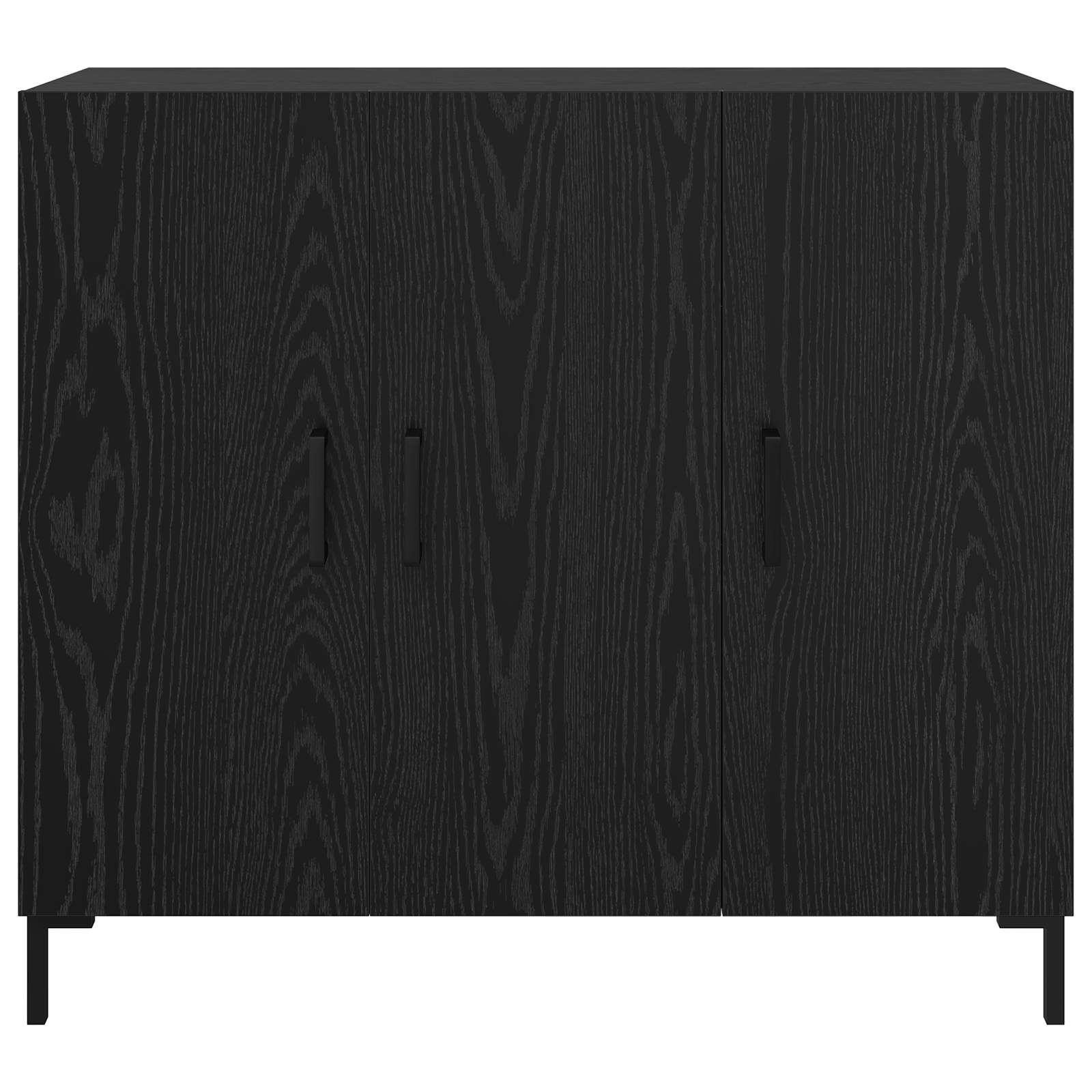 Aparador Roble Negro 90 x 34 x 80 cm Madera de ingeniería