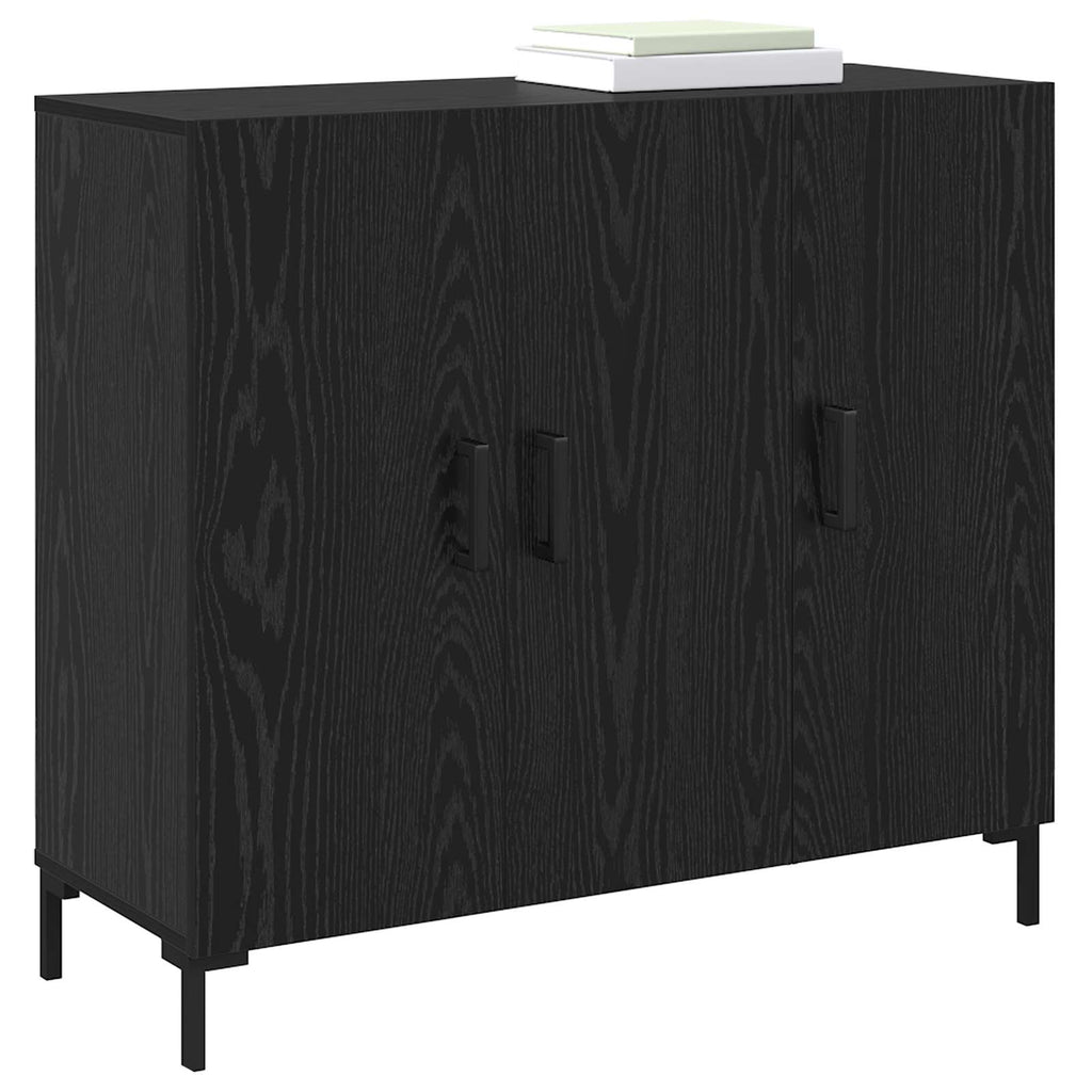 Aparador Roble Negro 90 x 34 x 80 cm Madera de ingeniería