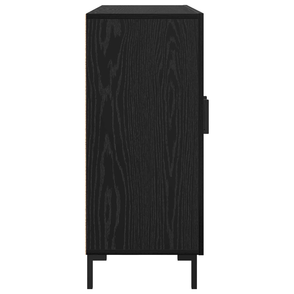 Aparador Roble Negro 90 x 34 x 80 cm Madera de ingeniería