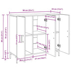 Aparador Roble Negro 90 x 34 x 80 cm Madera de ingeniería