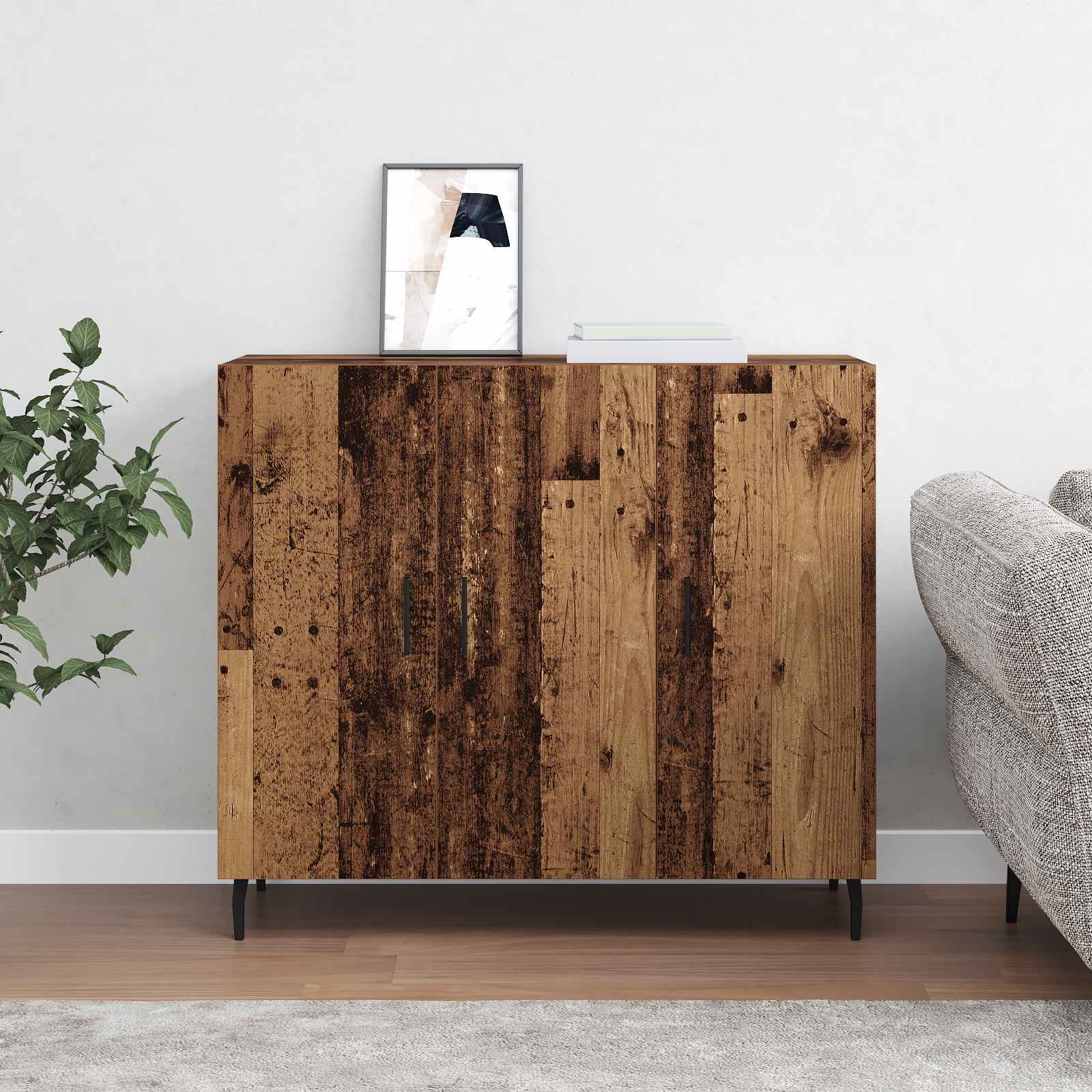 Aparador Madera vieja 90 x 34 x 80 cm Madera de ingeniería