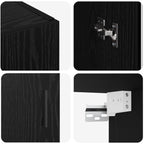 Armario de pared Negro 69,5 x 34 x 90 cm Madera contrachapada