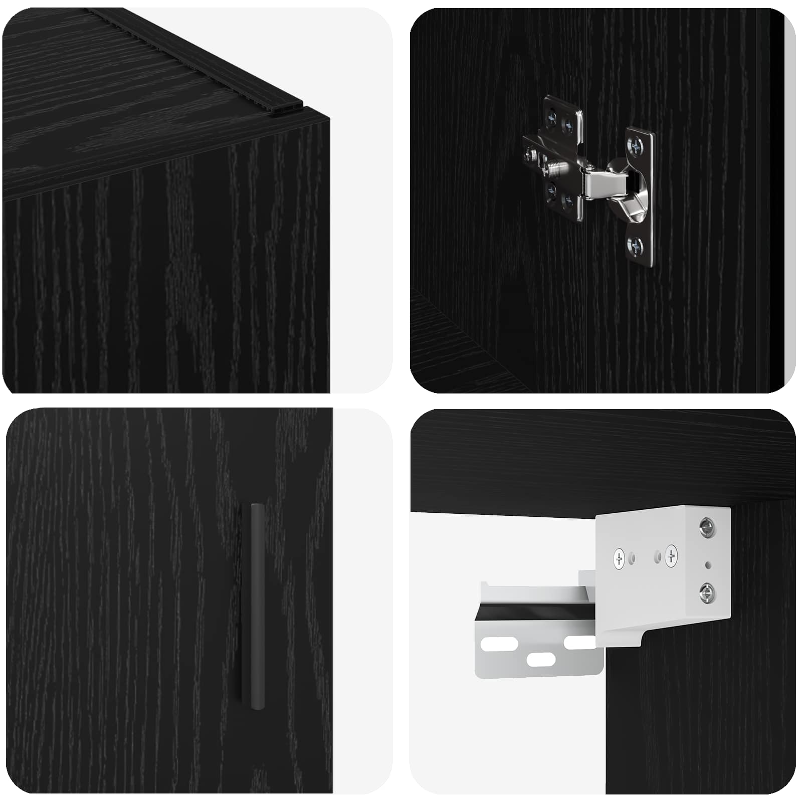 Armario de pared Negro 69,5 x 34 x 90 cm Madera contrachapada