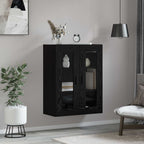 Armario de pared Negro 69,5 x 34 x 90 cm Madera contrachapada
