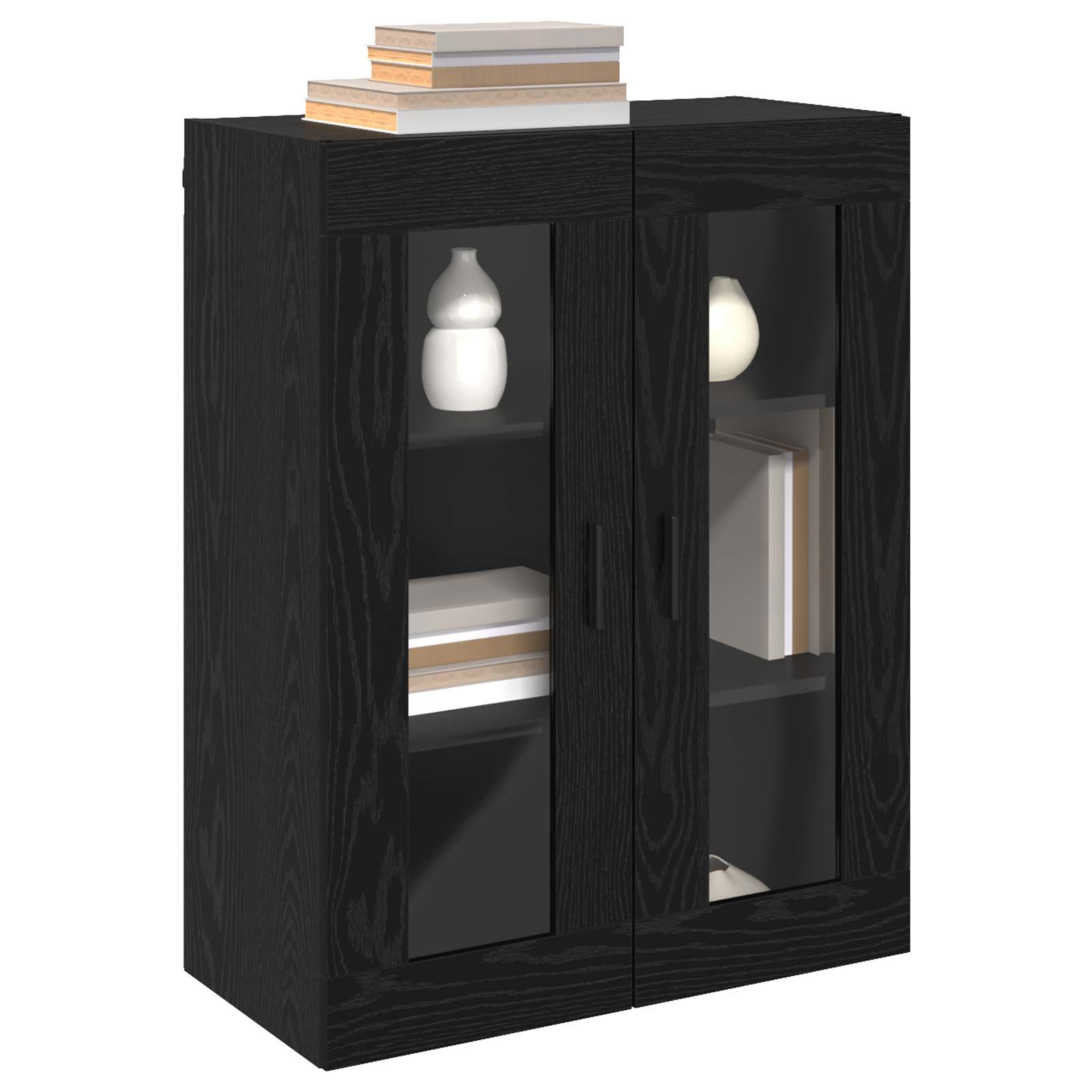 Armario de pared Negro 69,5 x 34 x 90 cm Madera contrachapada