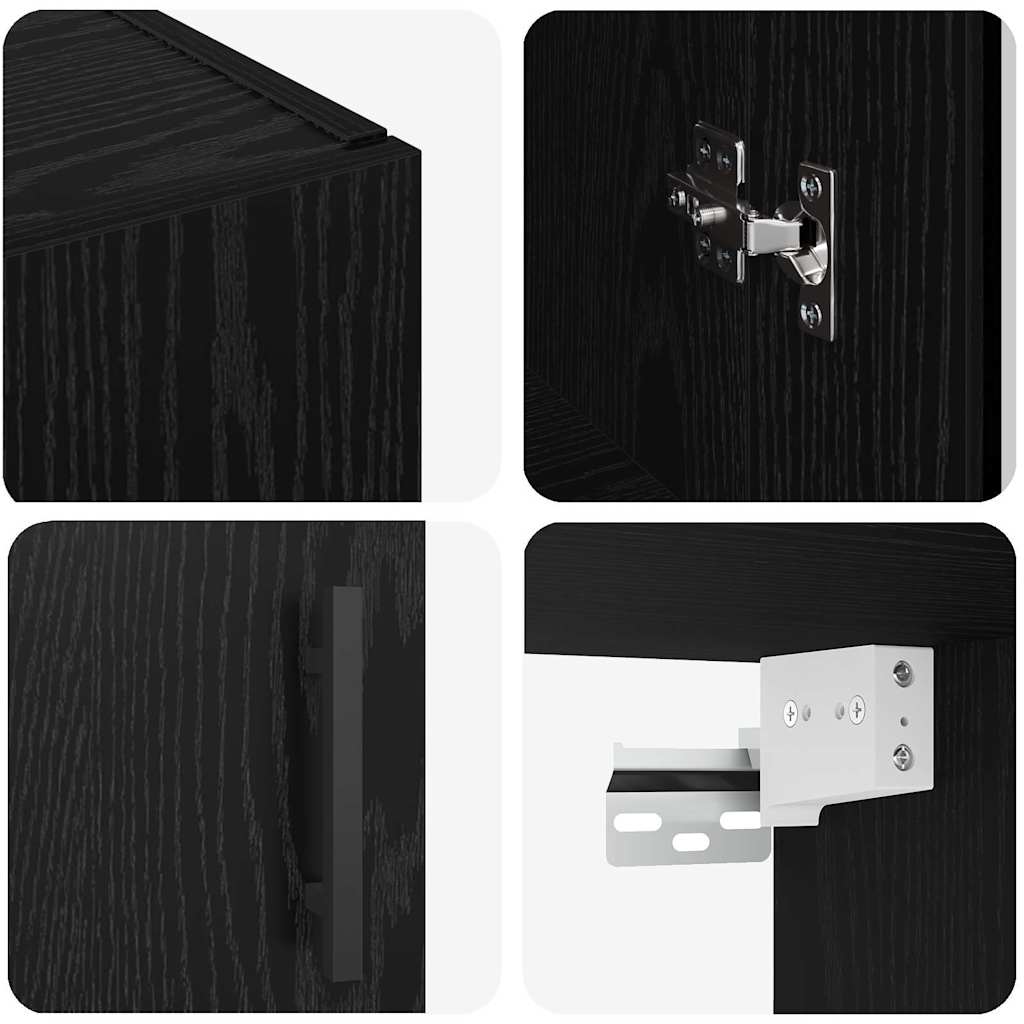 Armario de pared Roble negro 69.5 x 34 x 90 cm