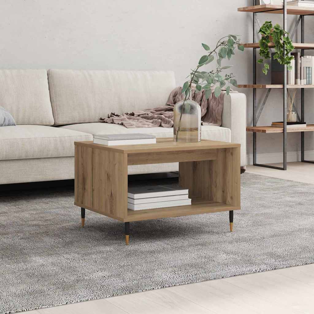Mesa de Café Roble artisan 60 x 50 x 40 cm Madera contrachapada
