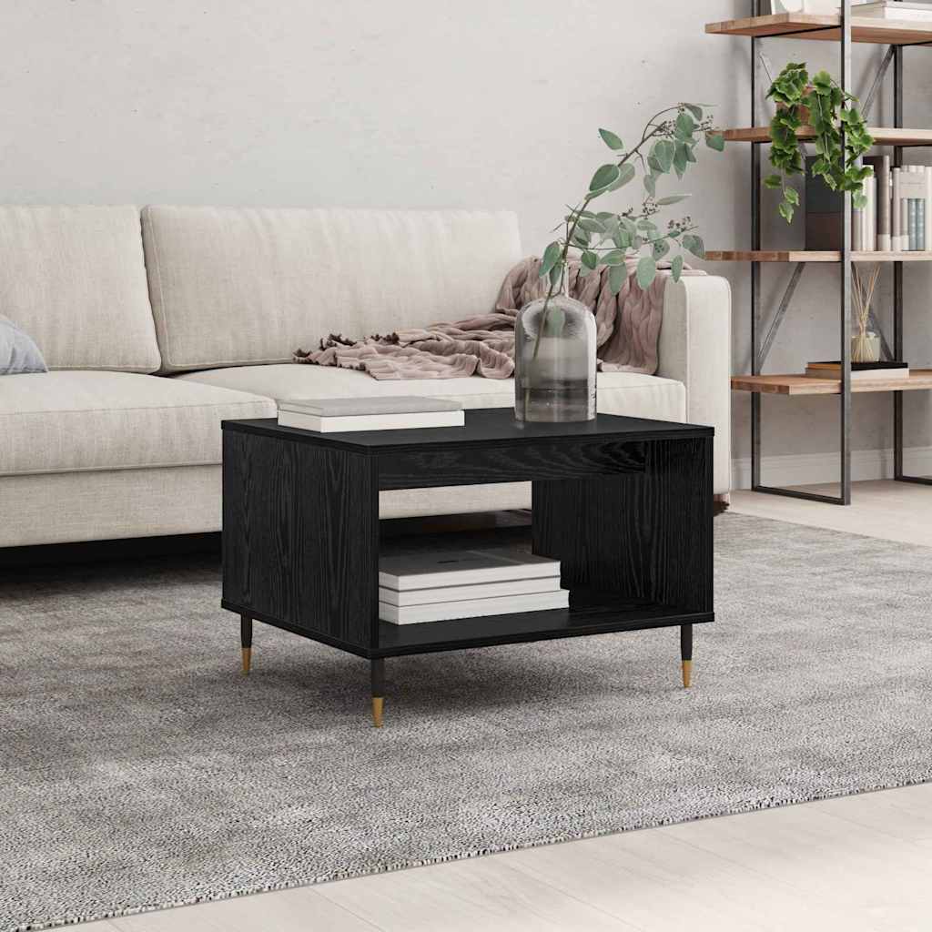 Mesa de Café Roble negro 60 x 50 x 40 cm Madera contrachapada