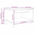 Mesa de Café Roble negro 60 x 50 x 40 cm Madera contrachapada