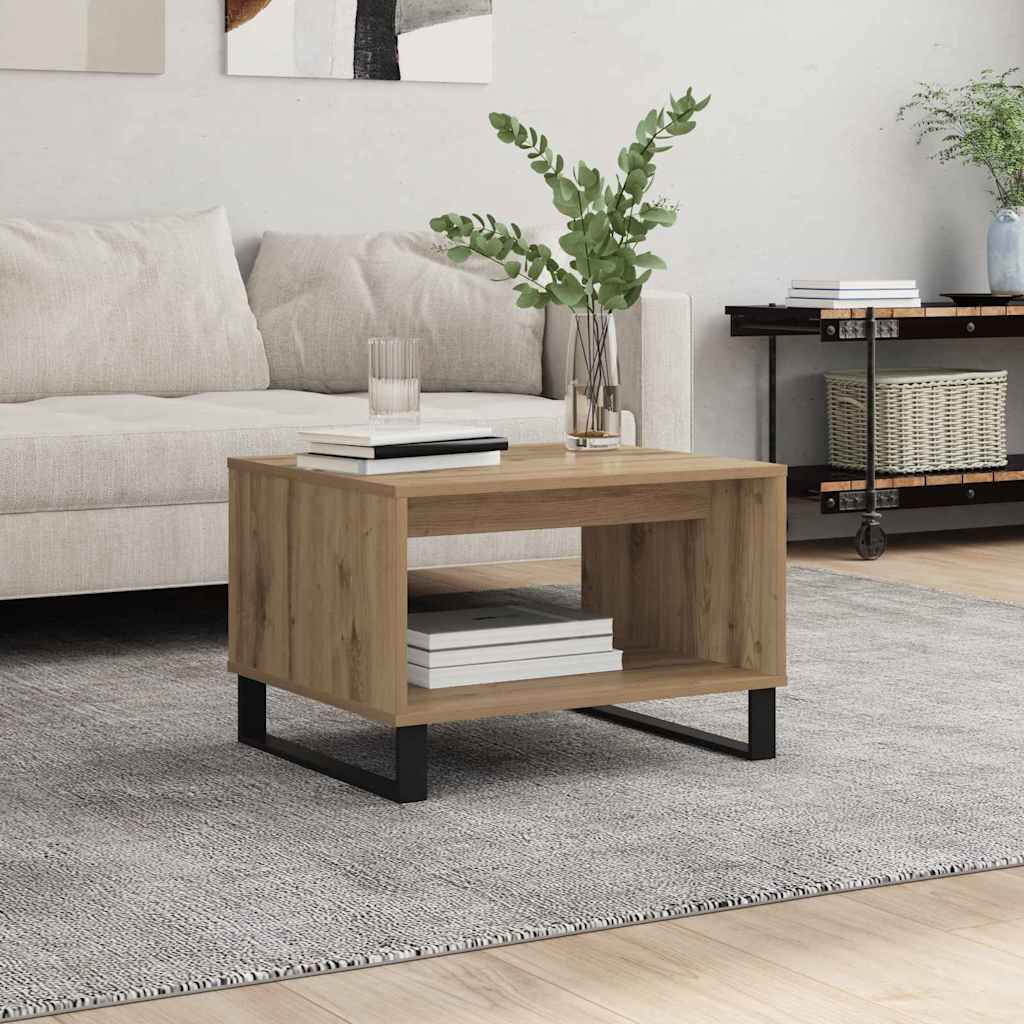Mesa de Café Roble artisan 60 x 50 x 40 cm Madera contrachapada