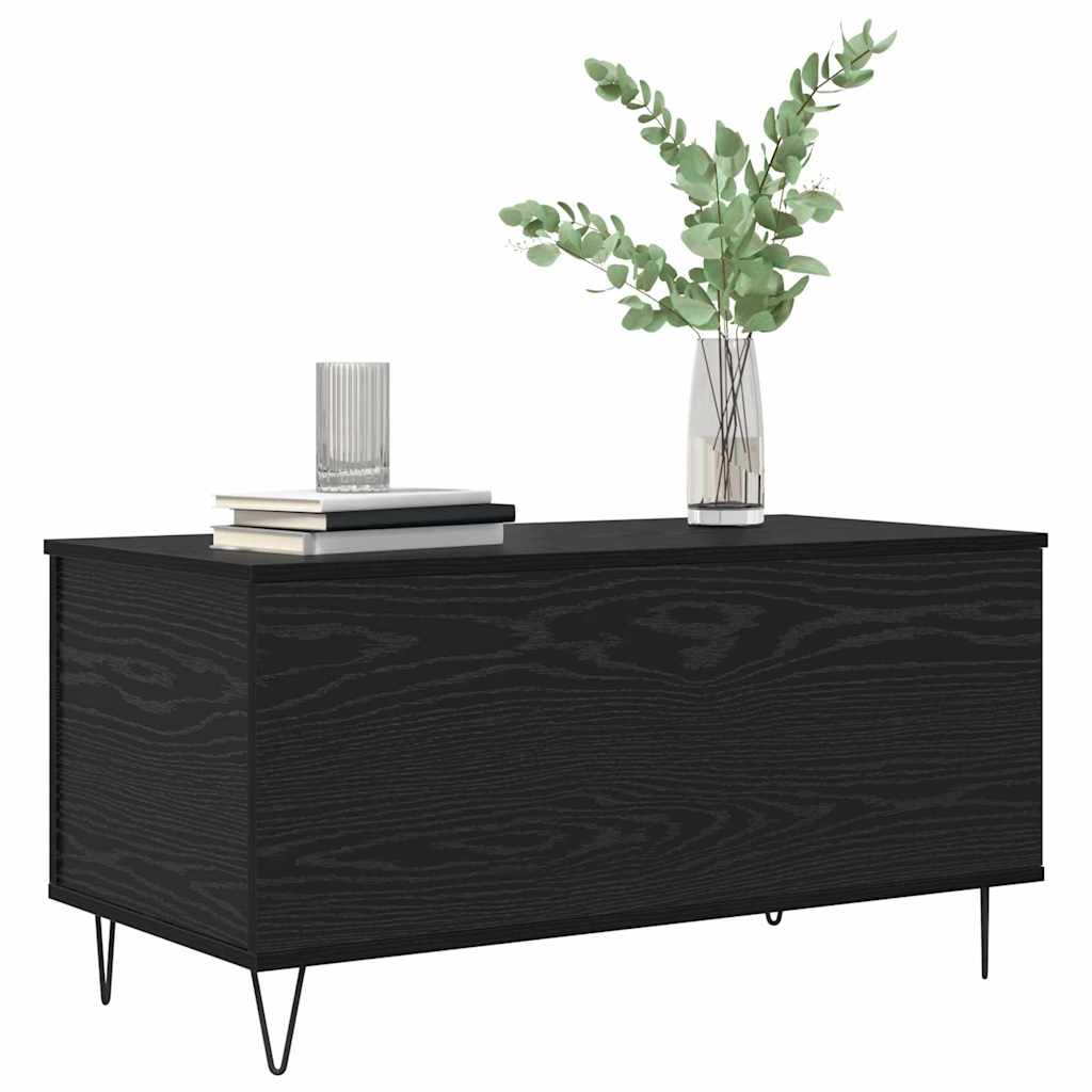 Mesa de Café Roble negro 90 x 44.5 x 45 cm Madera contrachapada