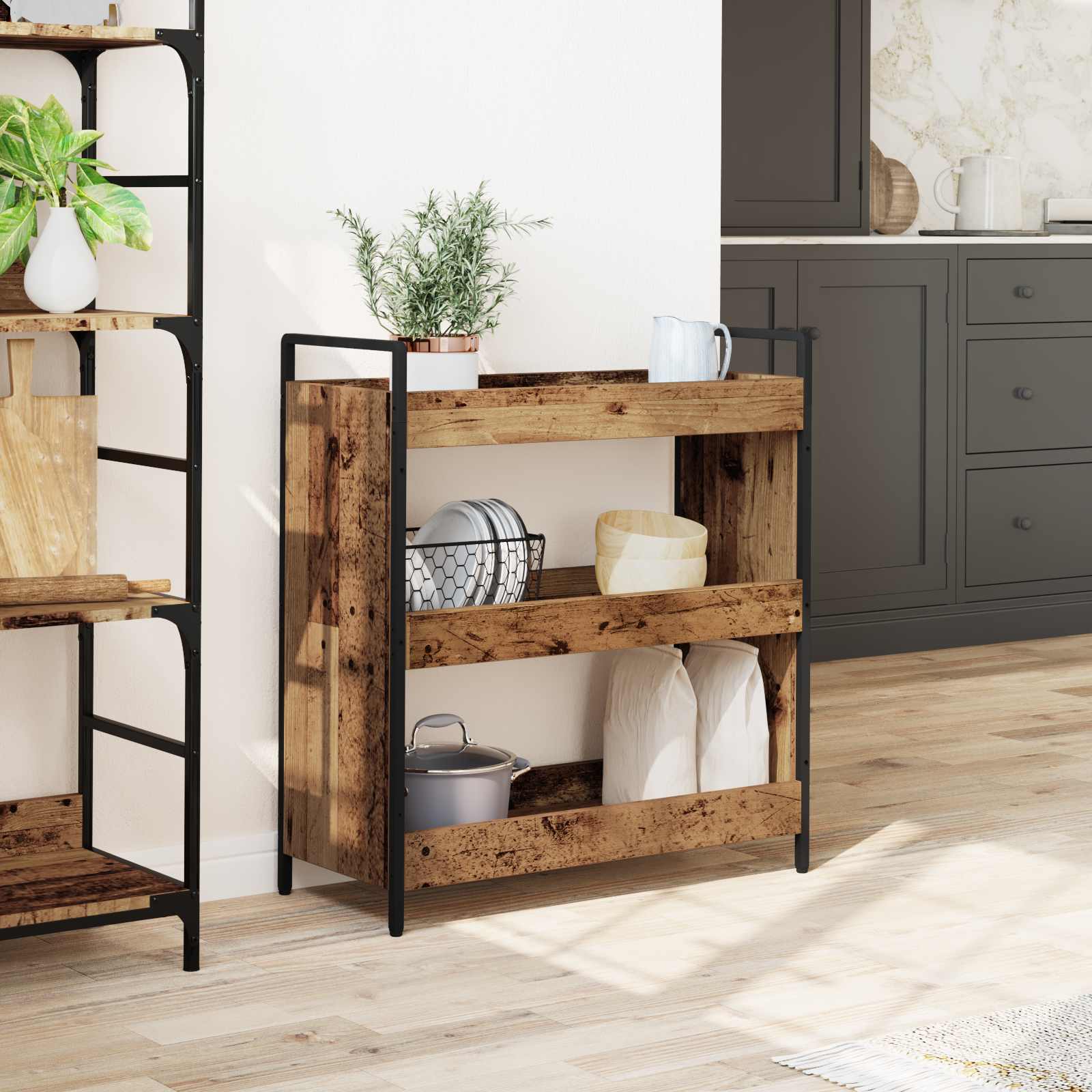 Carro de Cocina Madera vieja 70 x 30 x 82 cm