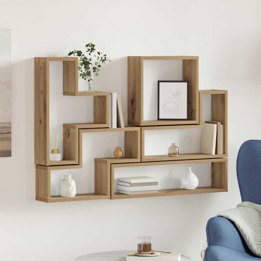 Estante de pared con almacenamiento Roble Negro 96 x 12 x 64 cm