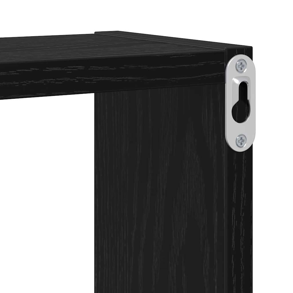 Estante de pared con almacenamiento Roble Negro 96 x 12 x 64 cm