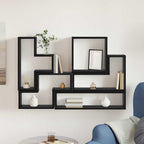 Estante de pared con almacenamiento Roble Negro 96 x 12 x 64 cm