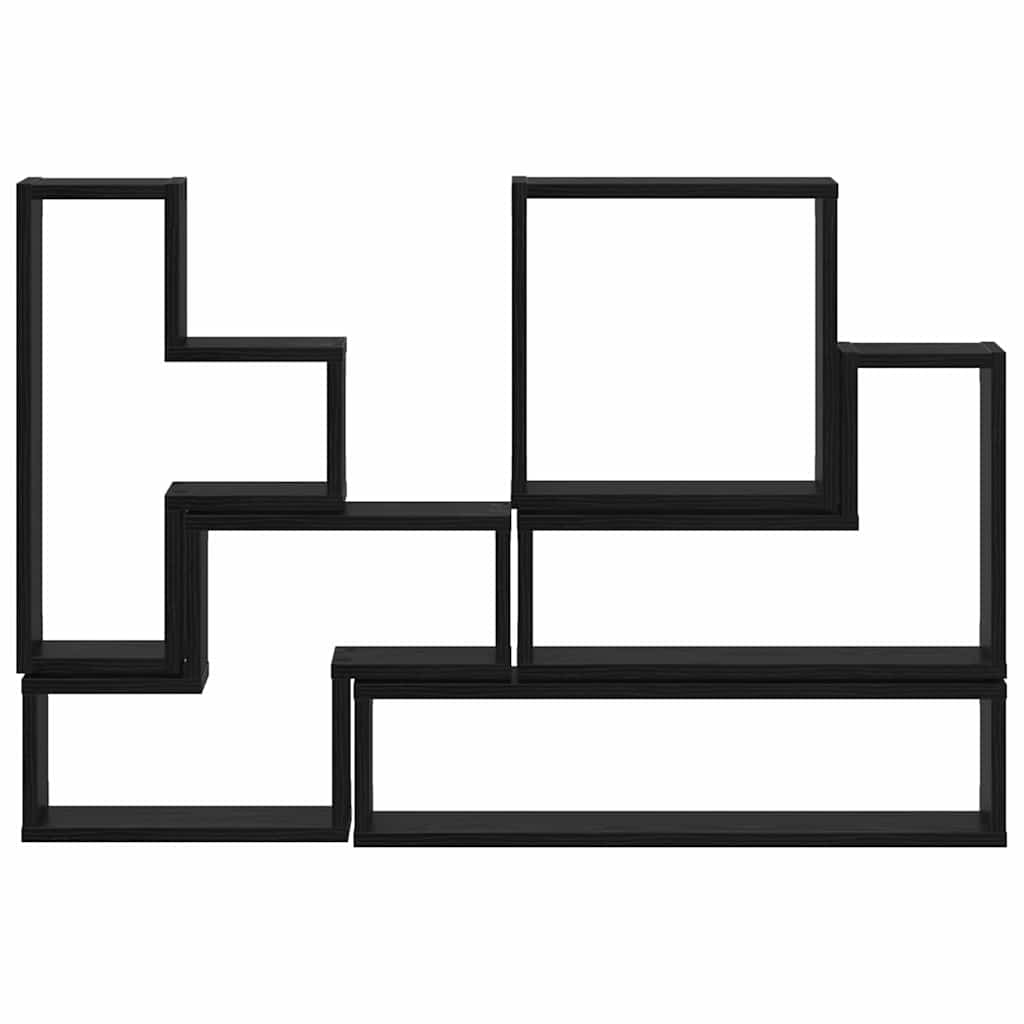 Estante de pared con almacenamiento Roble Negro 96 x 12 x 64 cm