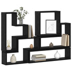 Estante de pared con almacenamiento Roble Negro 96 x 12 x 64 cm