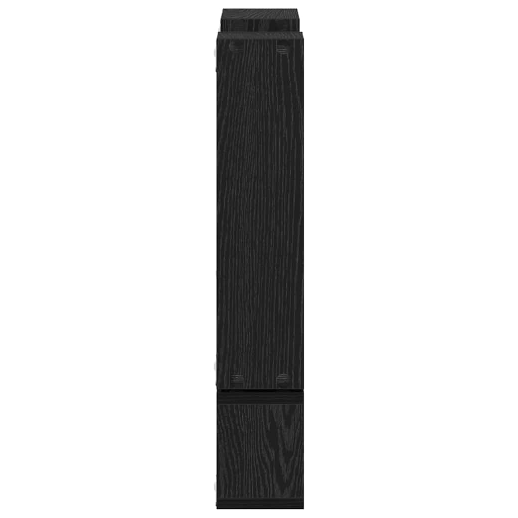 Estante de pared con almacenamiento Roble Negro 96 x 12 x 64 cm