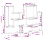 Estante de pared con almacenamiento Roble Negro 96 x 12 x 64 cm