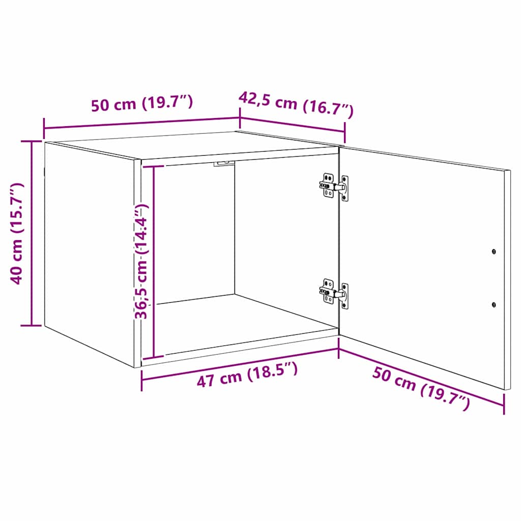 Mueble de pared Madera vieja 50 x 42.5 x 40 cm