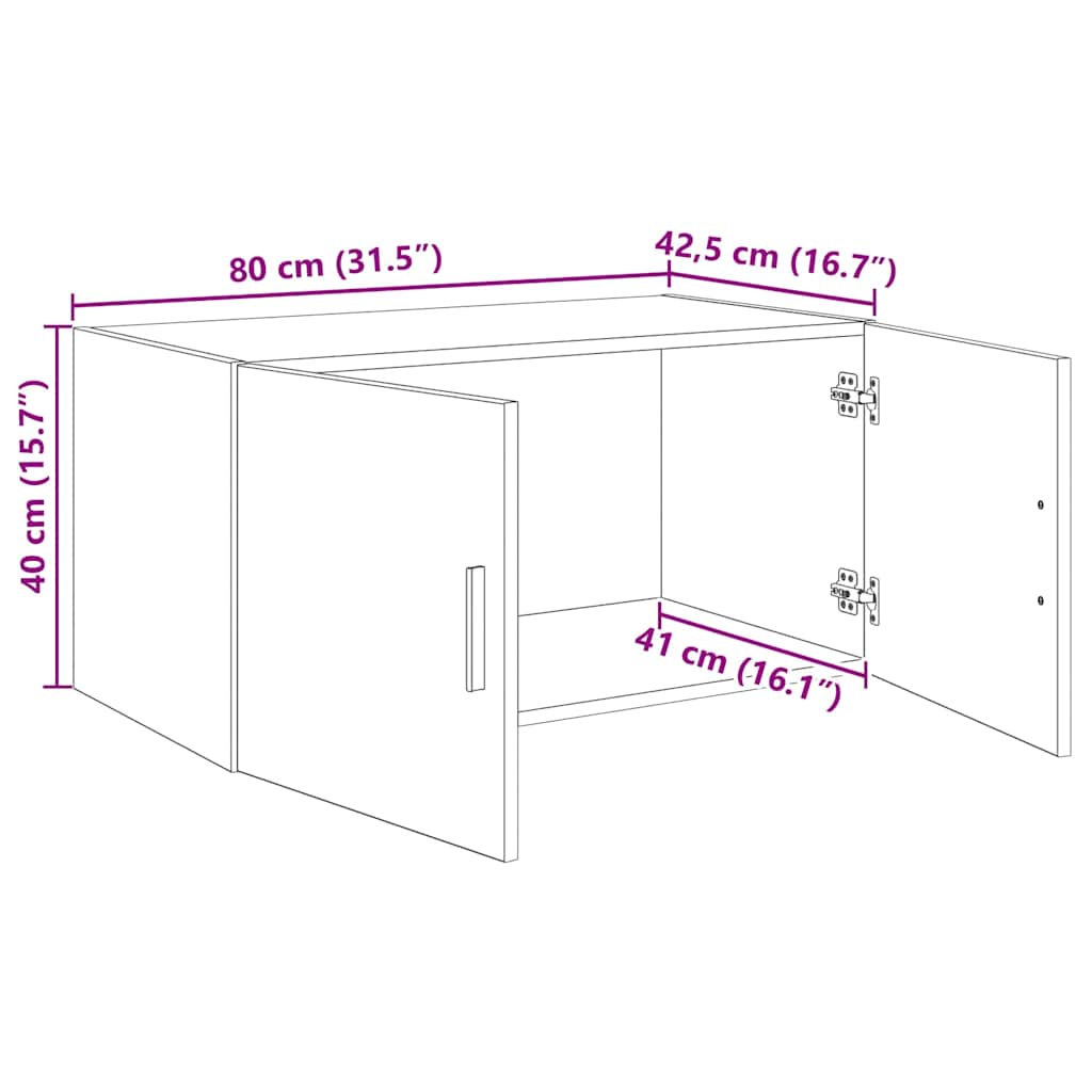 Mueble de pared Roble artisan 80 x 42.5 x 40 cm