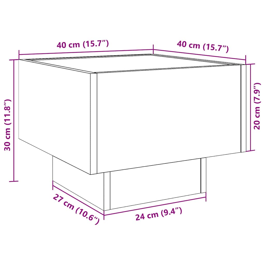 Mesa de Café Madera vieja 40 x 40 x 30 cm Madera contrachapada