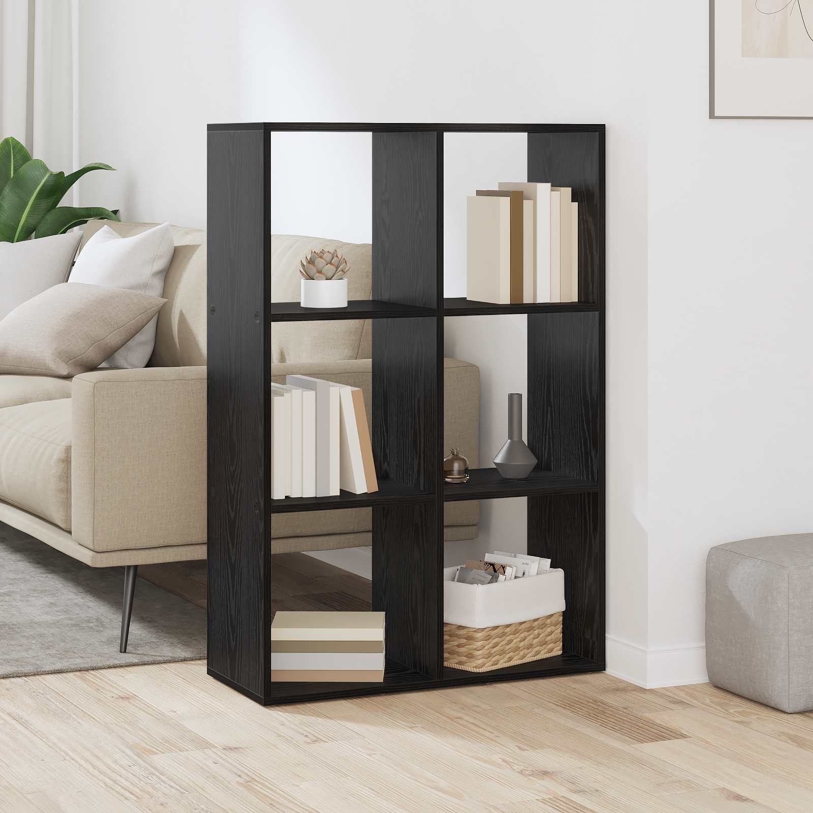 Librería Roble Negro 137,5 x 29 x 137,5 cm Madera de ingeniería