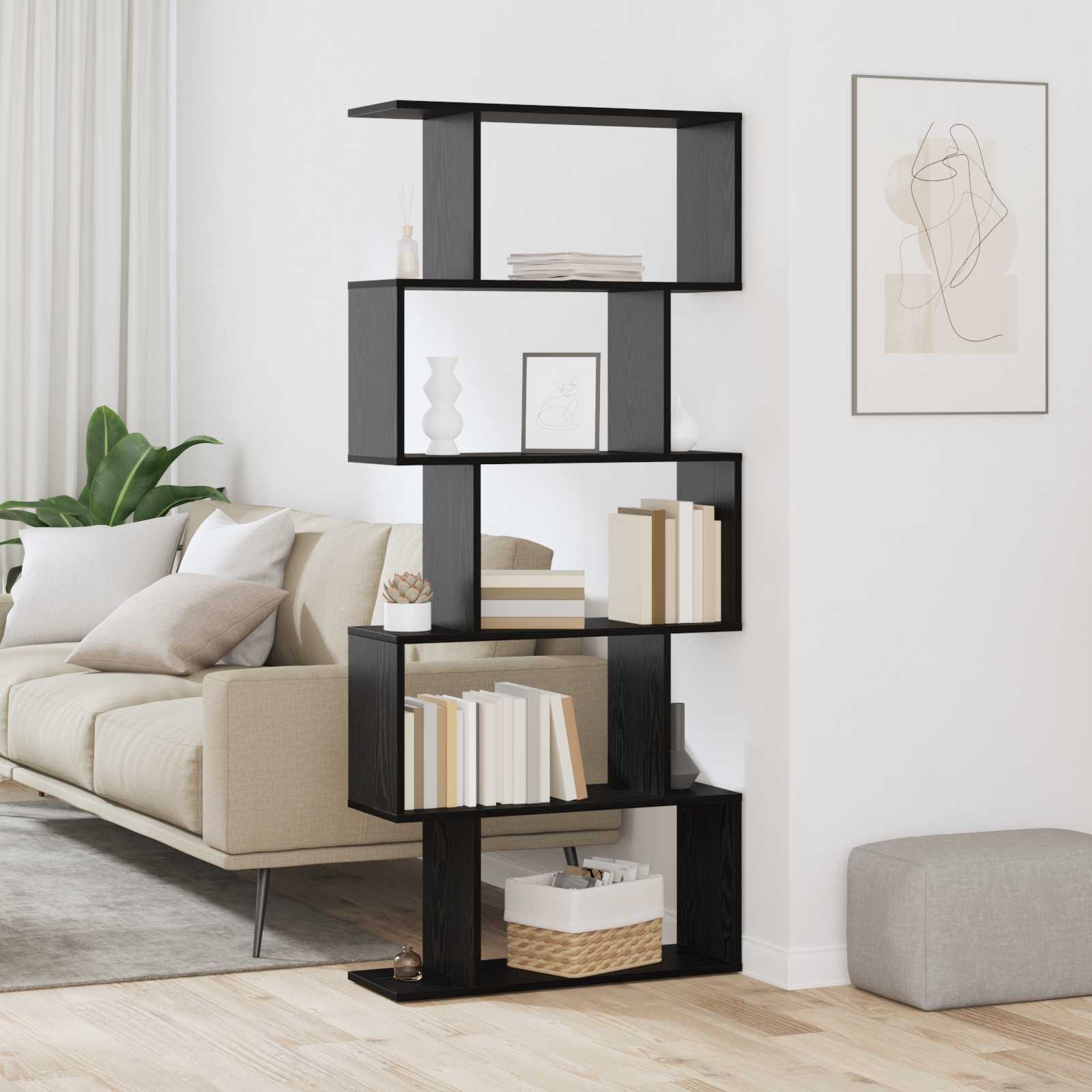 Librería Roble Negro 70 x 24 x 129 cm Madera de ingeniería