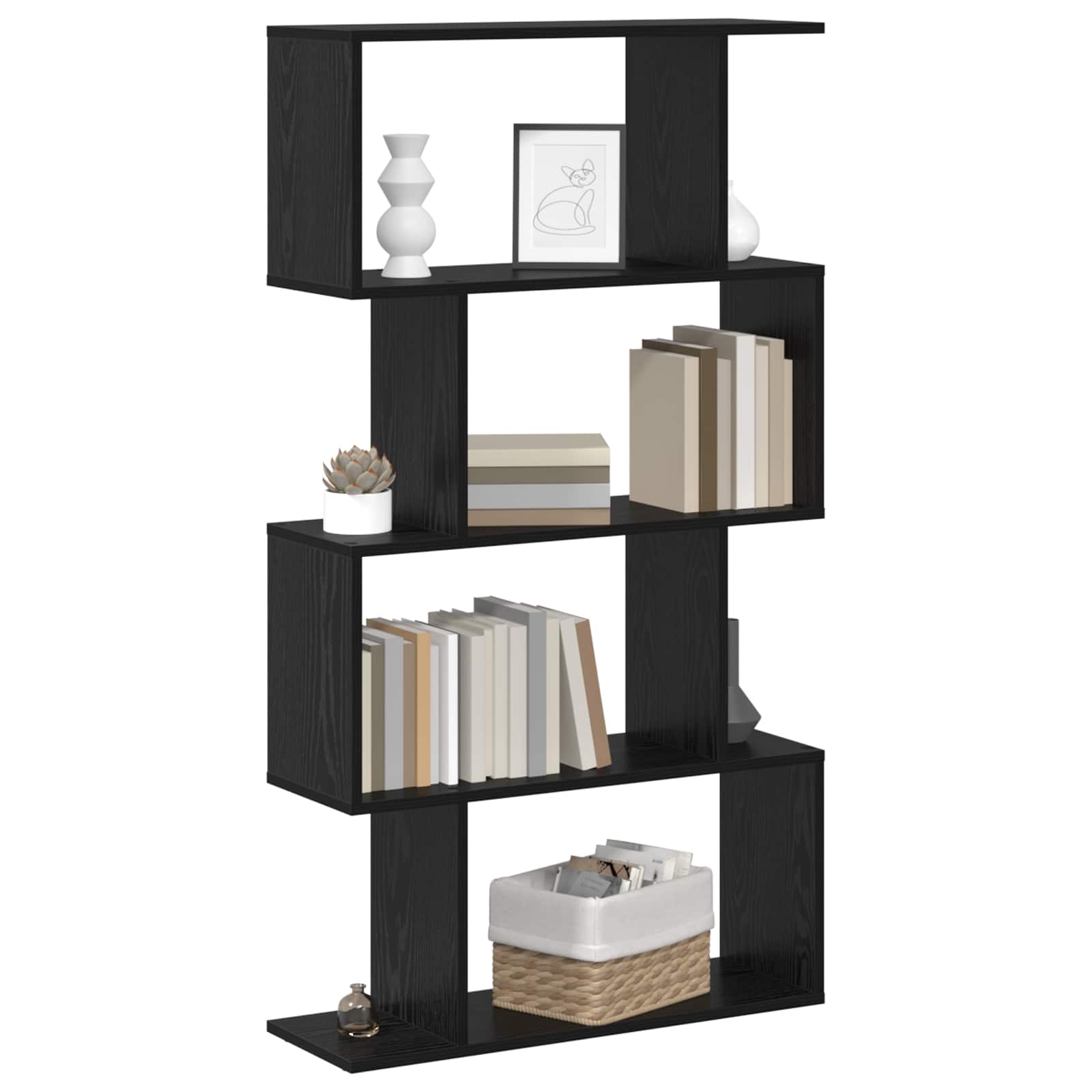 Librería Roble Negro 70 x 24 x 129 cm Madera de ingeniería