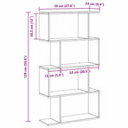 Librería Roble Negro 70 x 24 x 129 cm Madera de ingeniería