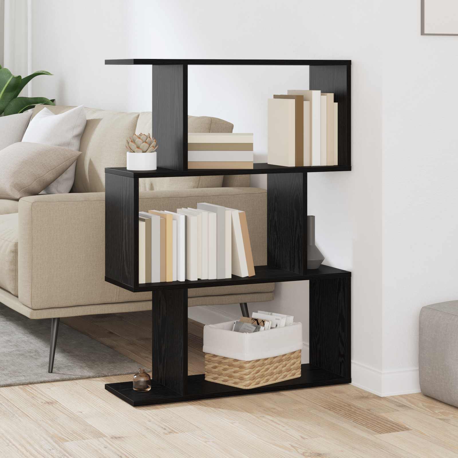 Librería Roble Negro 70 x 24 x 129 cm Madera de ingeniería