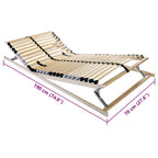 Somier de lamas Manual Marrón 70 x 190 cm Madera de Haya Sólida