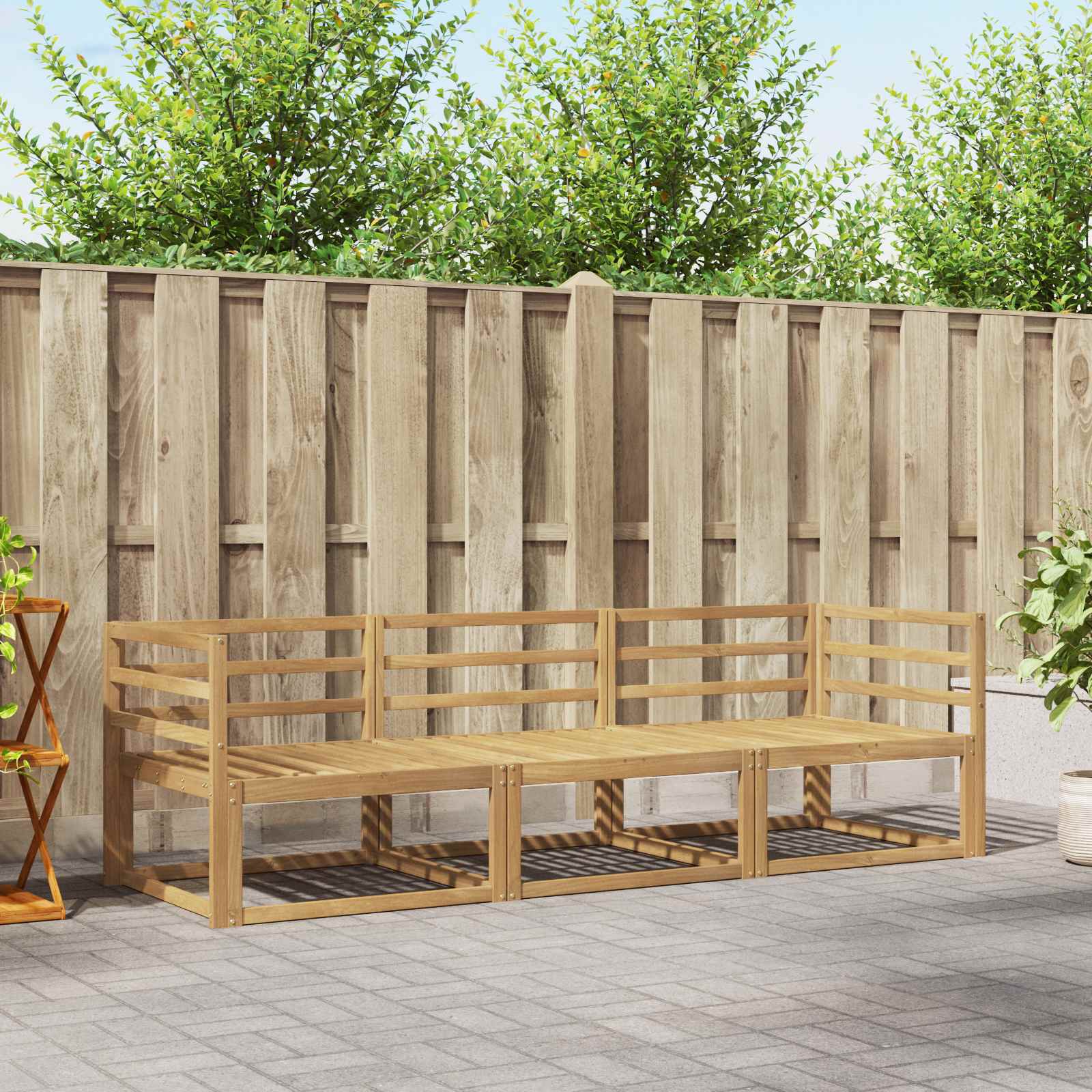 Conjunto de sofás de exterior 3 pcs Blanco 245,5 x 83 x 73 cm