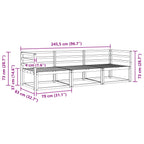 Conjunto de sofás de exterior 3 pcs Blanco 245,5 x 83 x 73 cm
